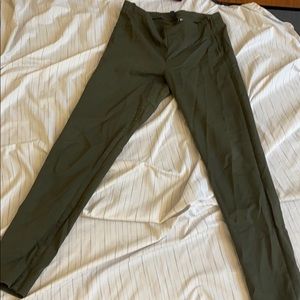 Olive colored skinny pants